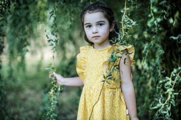 Vestido Alerce Mostaza Flores - Imagen 4