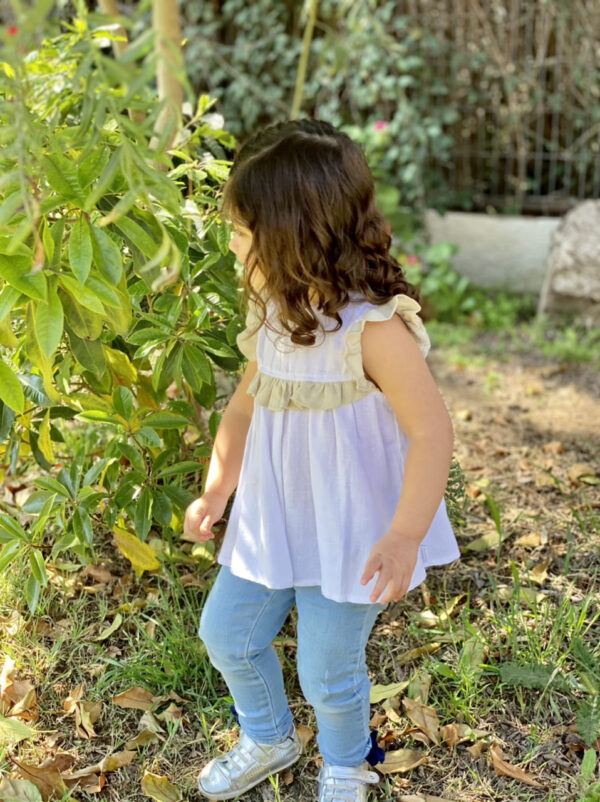 Blusa Hortensia Blanca y arena - Imagen 5