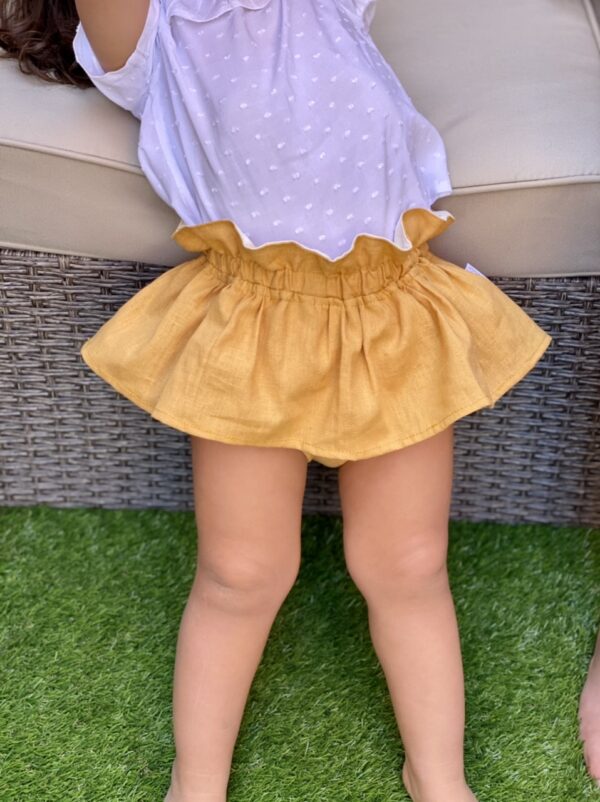 Cubrepañal con vuelo falda, Mostaza - Imagen 2