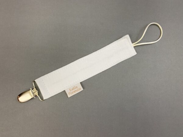 Porta Chupete lino blanco - Imagen 2