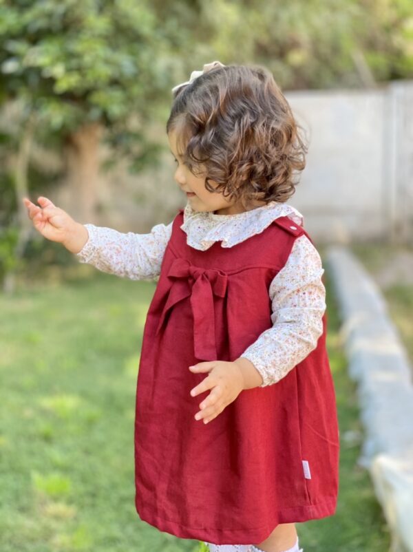 Vestido Abedul lino rojo italiano - Imagen 7