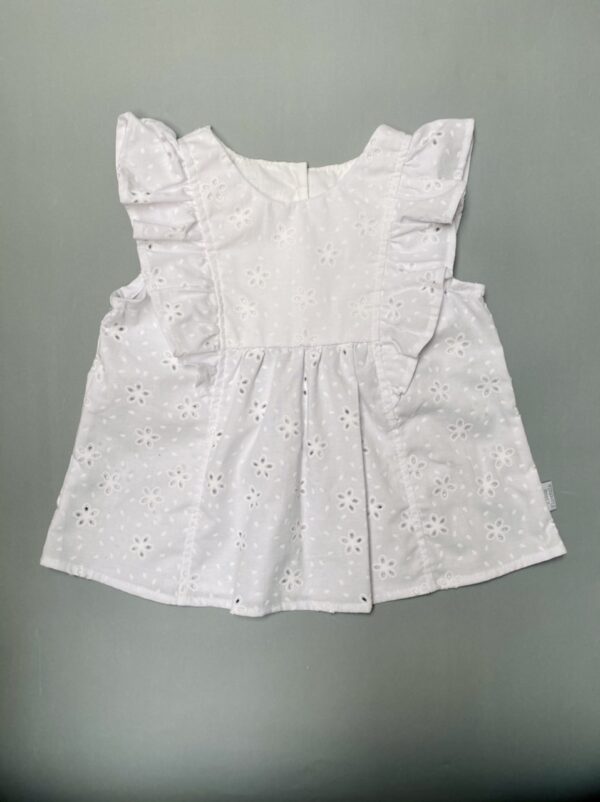Blusa Jacinto, Flores caladas blanca - Imagen 4