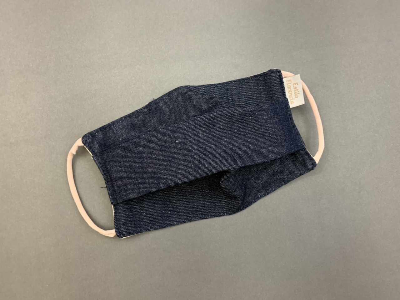 Mascarilla pliegues mezclilla, adulto