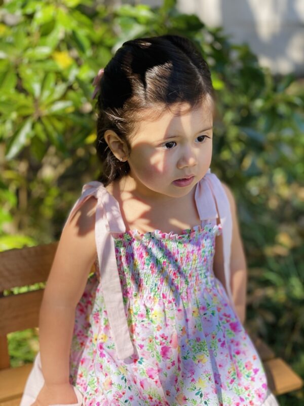 Vestido Crespon Magnolia y rosa - Imagen 4