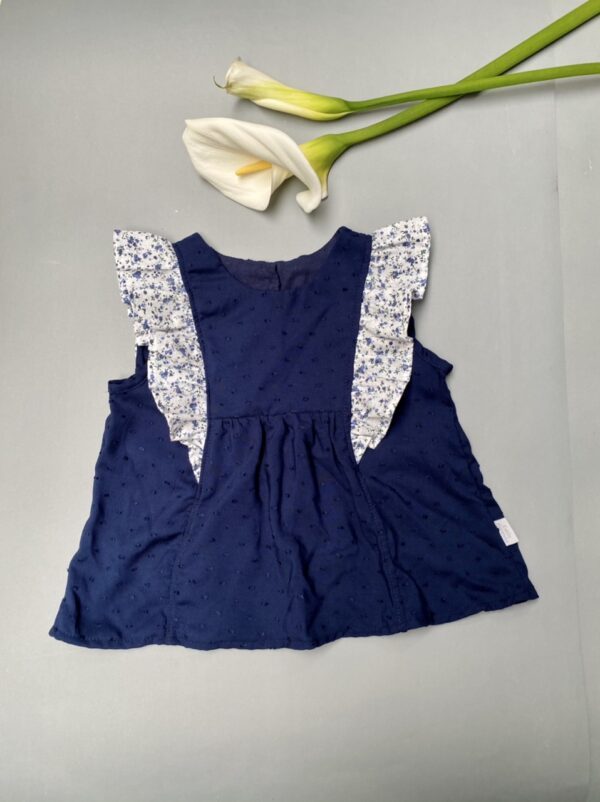 Blusa Jacinto plumeti azul y flores - Imagen 3