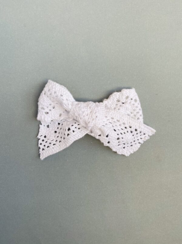 Lazo mariposa mediana Macramé Blanco - Imagen 3