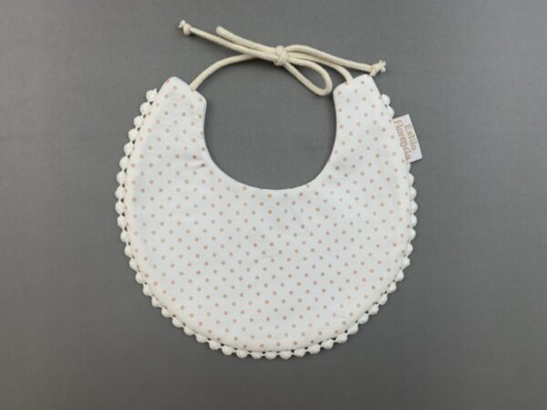 Babero Blanco lunares rosa viejo metalizado - Imagen 2