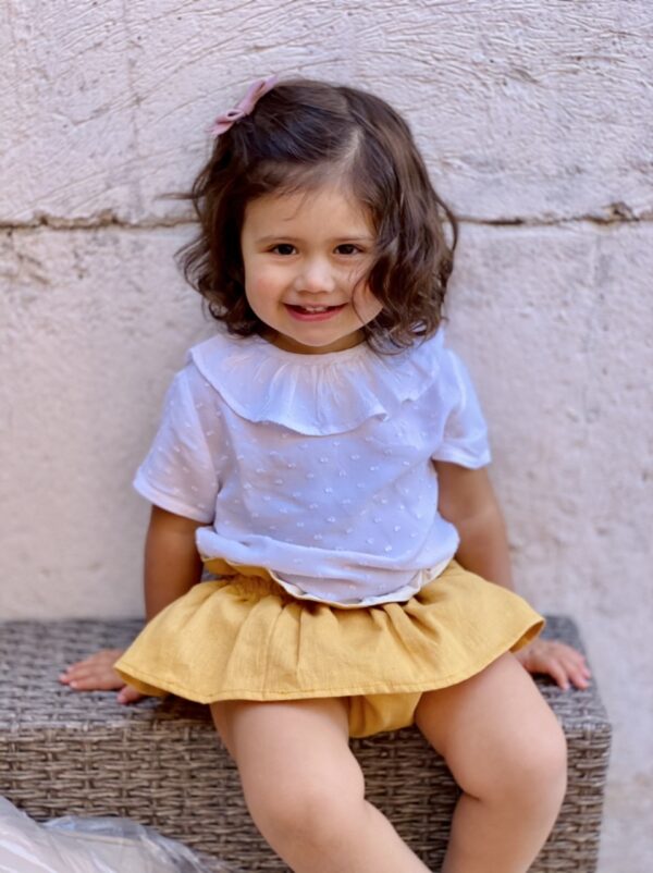 Cubrepañal con vuelo falda, Mostaza - Imagen 4