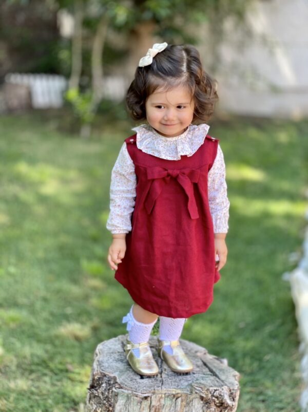 Vestido Abedul lino rojo italiano - Imagen 4