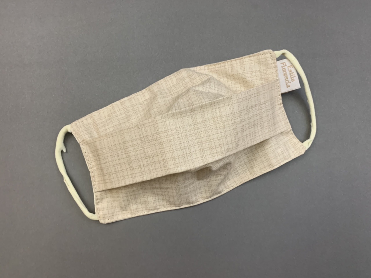 Mascarilla pliegues Rayado beige Adulto