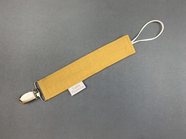 Porta Chupete lino mostaza - Imagen 2