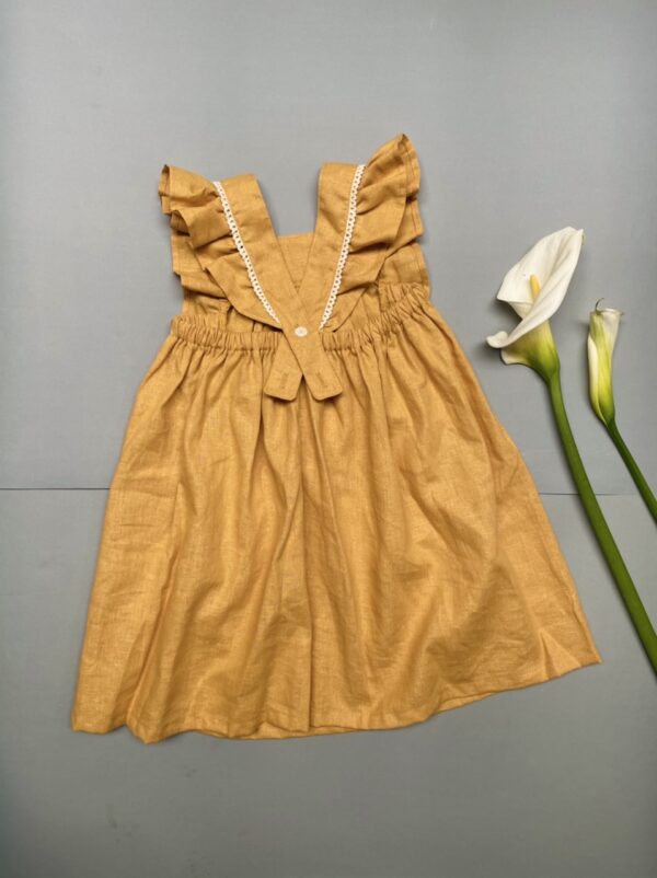 Vestido Quillay mostaza y macramé - Imagen 4
