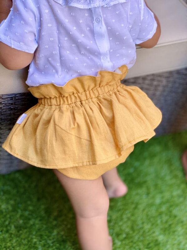 Cubrepañal con vuelo falda, Mostaza - Imagen 5