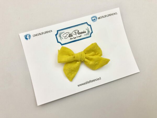 Mini lazo mariposa plumeti mostaza - Imagen 3