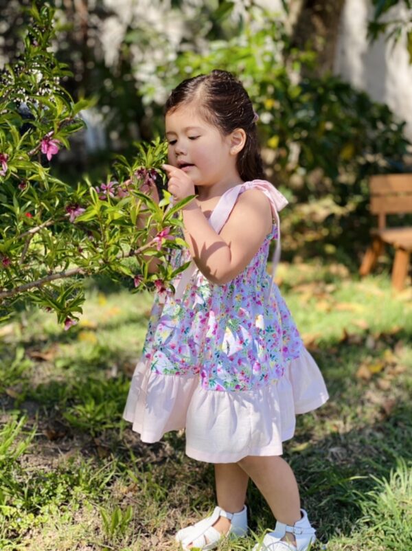Vestido Crespon Magnolia y rosa - Imagen 7
