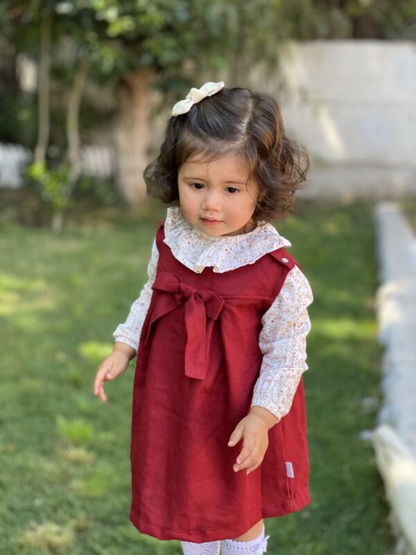 Vestido Abedul lino rojo italiano - Imagen 5