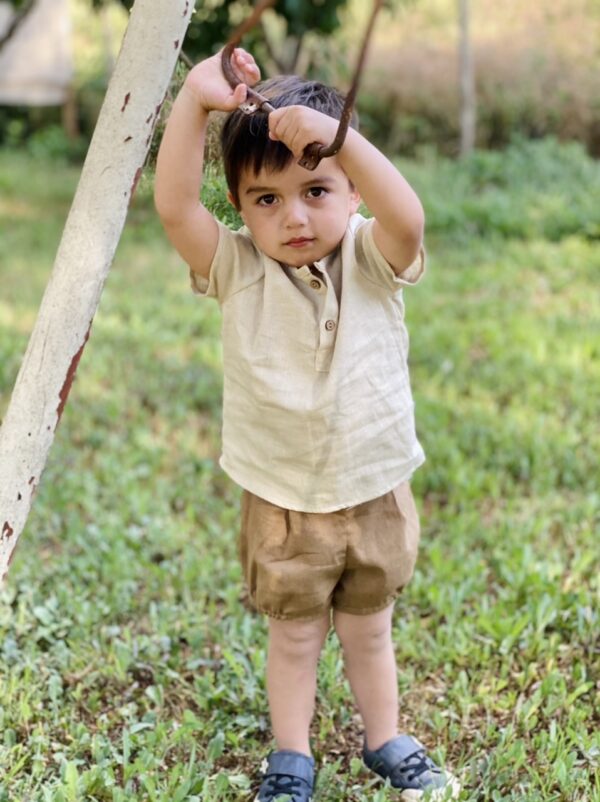 Camisa Polo, lino Arena - Imagen 2