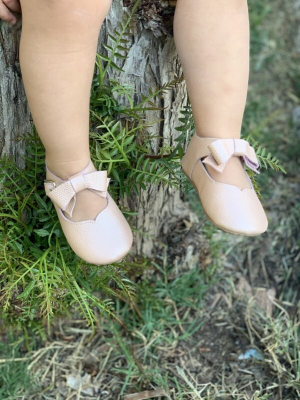 Zapato Lazo Bailarina rosado metalizado (Tallas 18-21) - Imagen 2