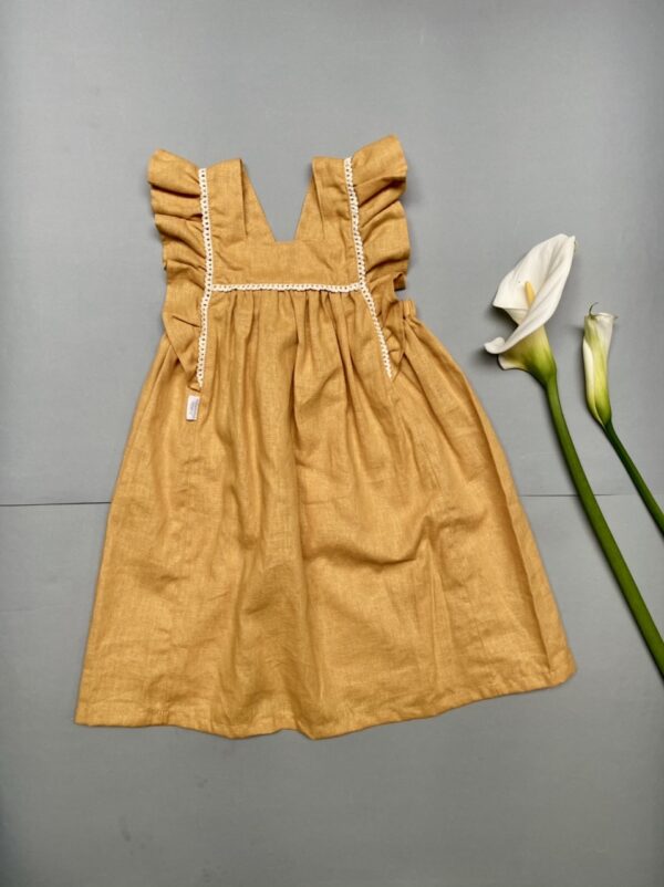 Vestido Quillay mostaza y macramé - Imagen 6