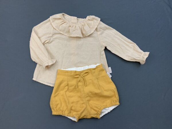 Short Bombacho Reversible Mostaza/Crudo - Imagen 2