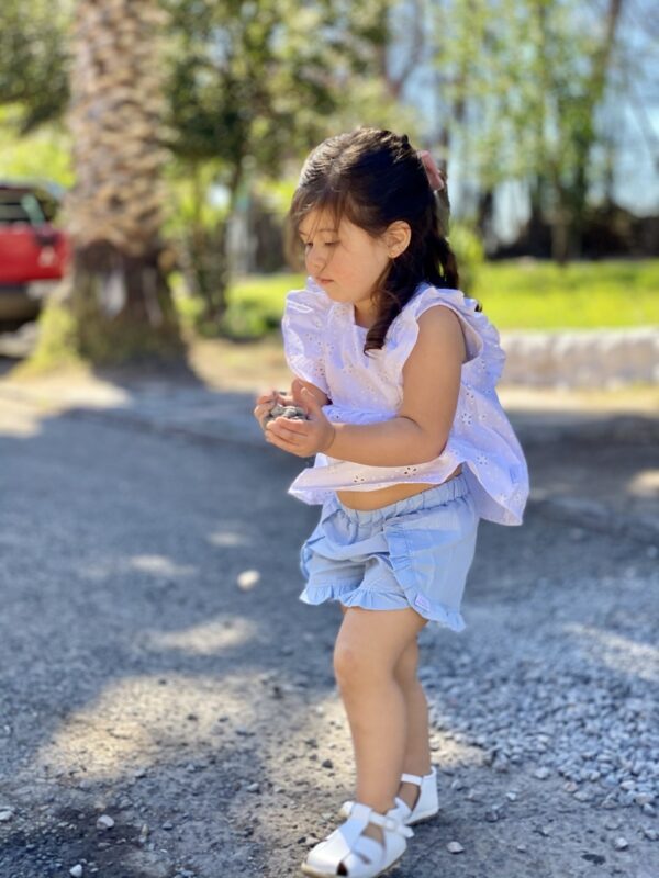 Blusa Jacinto, Flores caladas blanca - Imagen 3