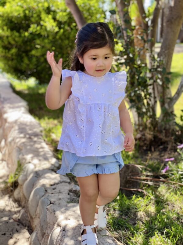 Blusa Jacinto, Flores caladas blanca