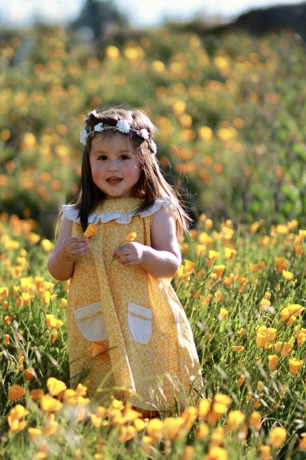 Vestido Agave mostaza flores - Imagen 3