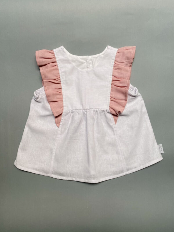 Blusa Jacinto Blanco y rosa