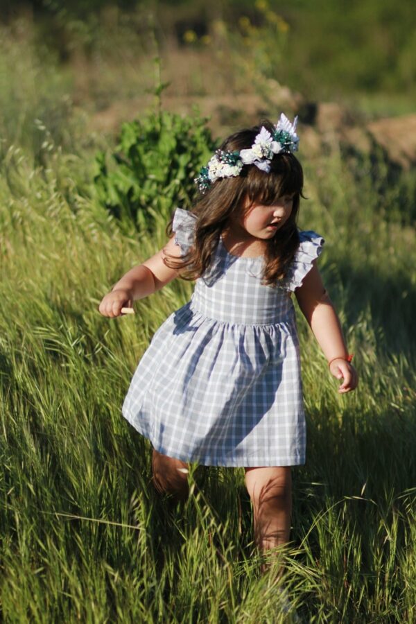 Vestido Lirio, Cuadrillé celeste - Imagen 6