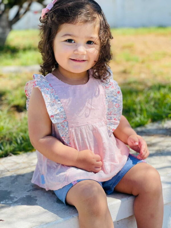 Blusa Jacinto plumeti rosado y flores - Imagen 7