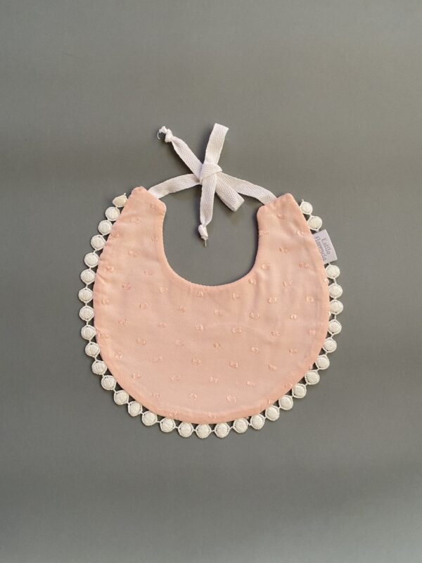 Babero Redondo Plumeti rosa - Imagen 2