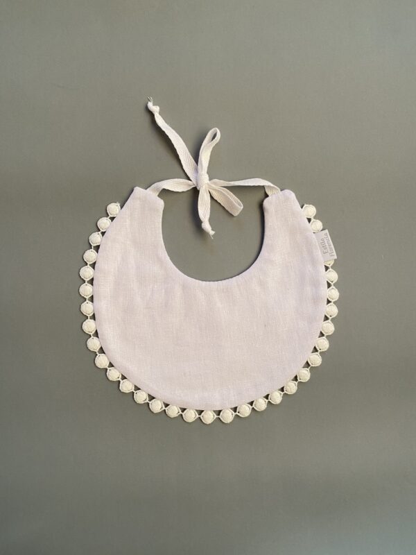 Babero Redondo Lino Blanco - Imagen 3