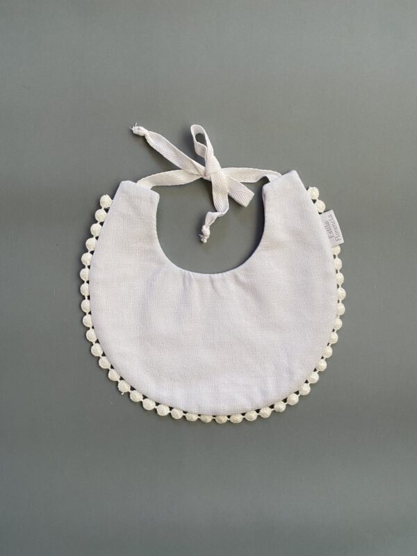 Babero Redondo Lino Blanco - Imagen 2